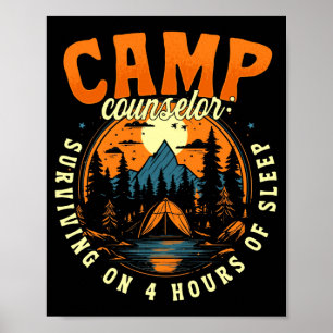 Poster Conseiller de camp d'hommes survivant avec 4 heure