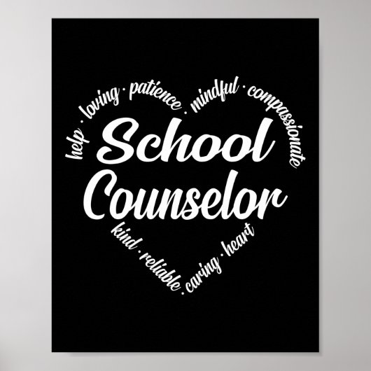 Poster Conseiller de l'école Coeur Mot Cloud (Devant)