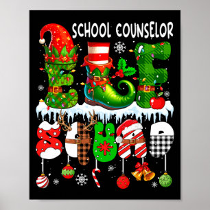 Poster Conseiller Scolaire Elfe Équipe Xmas Chapeau D'Elf