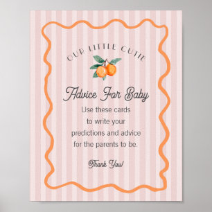 Poster Conseils de douche Citrus pour bébé Pink Little Cu