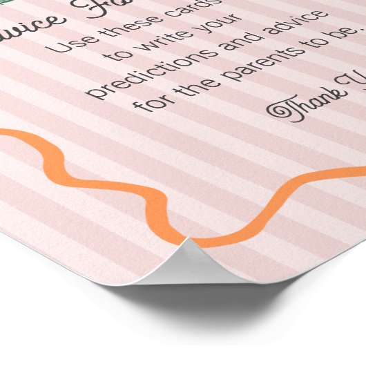 Poster Conseils de douche Citrus pour bébé Pink Little Cu (Coin)