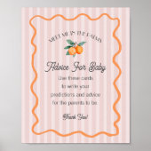 Poster Conseils de douche Citrus pour bébé Pink Little Cu (Devant)