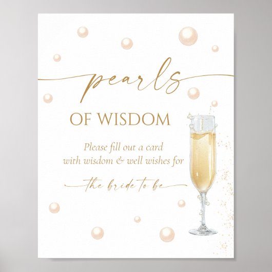 Poster Conseils de mariage Pearl et Prosecco (Devant)