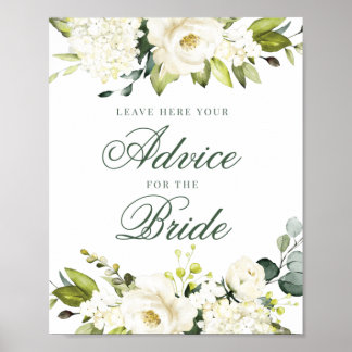 Poster Conseils de Roses Blanches pour le signe de mariée