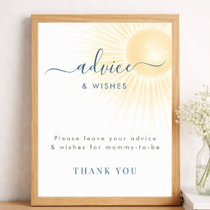 Poster Conseils de voeux de fête de Baby Shower de soleil
