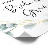 Poster Conseils d'Eucalyptus pour la mariée et la chambre (Coin)