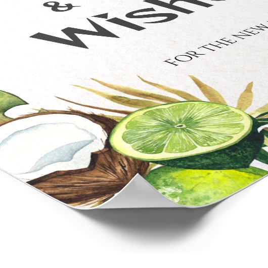 Poster Conseils et souhaits Chaux de coco (Coin)