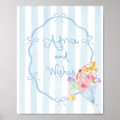 Poster Conseils et souhaits Coquette Whimsical Bow Blue (Devant)