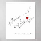 Poster Conseils et souhaits Fête des mariées de script mo (Devant)