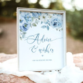 Poster Conseils et souhaits floraux bleu Dusty pour les j
