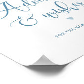 Poster Conseils et souhaits floraux bleu Dusty pour les j (Coin)