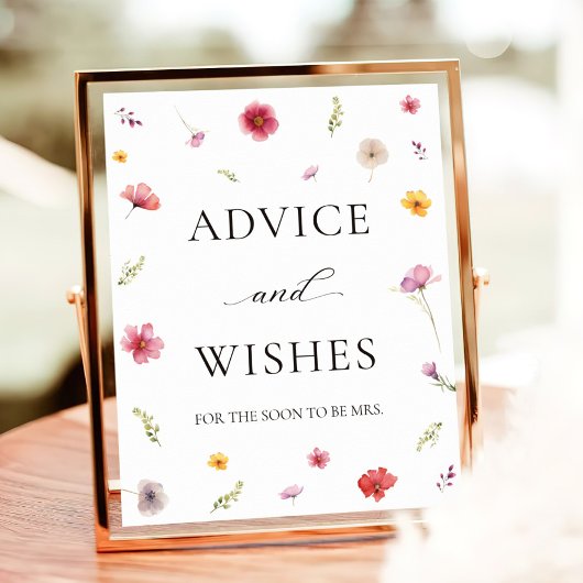 Poster Conseils et souhaits floraux en Fête des mariées