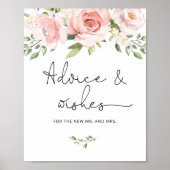 Poster Conseils et souhaits floraux roses pour les jeunes (Devant)