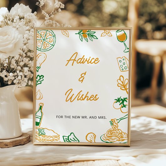 Poster Conseils et souhaits italiens plus rustiques