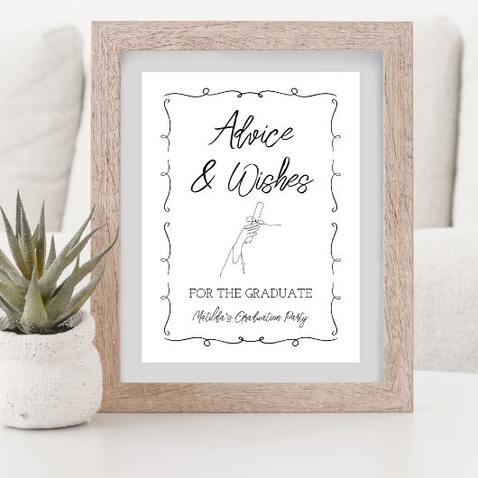 Poster Conseils et souhaits pour l'obtention d'un diplôme