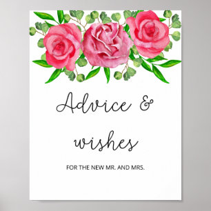 Poster Conseils et souhaits rose pour l'affiche des jeune