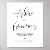 Poster Conseils et souvenirs Baby shower de Calligraphie  (Devant)
