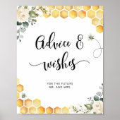 Poster Conseils et vœux d'abeille à l'aquarelle pour les (Devant)