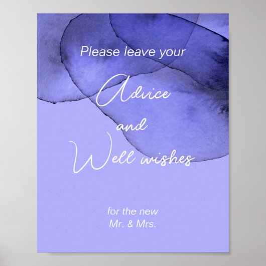 Poster Conseils et vœux de lavande violette bleue (Devant)