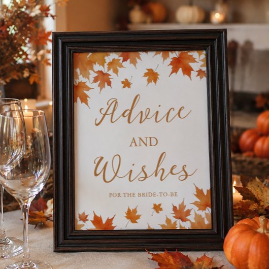 Poster Conseils et vœux de mariage d'automne