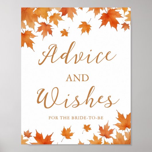 Poster Conseils et vœux de mariage d'automne (Devant)