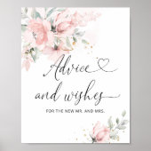 Poster Conseils et vœux floraux rose poudré pour jeunes m (Devant)