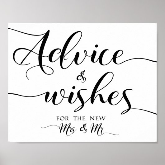 Poster Conseils et voeux mariage signe 8x10 (Devant)