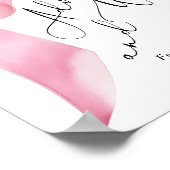 Poster Conseils et vœux Nœud rose script Enterrement de v (Coin)