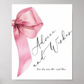 Poster Conseils et vœux Nœud rose script Enterrement de v (Devant)