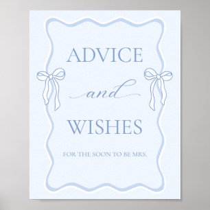 Poster Conseils et vœux pour la fête de mariage de Blue