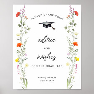 Poster Conseils et voeux pour le Fleur sauvage diplômé