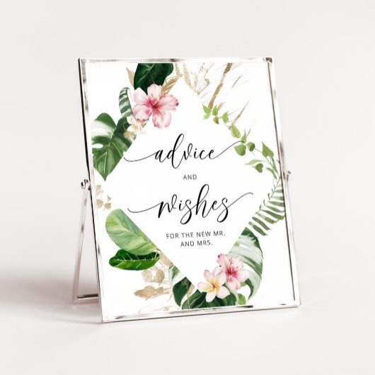 Poster Conseils et vœux tropicaux pour les jeunes mariés