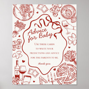Poster Conseils pour bébé pour la Baby Shower sur les Pât