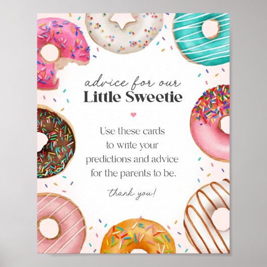 Poster Conseils pour la fête prénatale Sprinkled Donuts B (Devant)