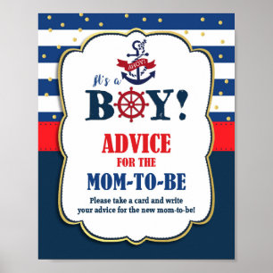 Poster Conseils pour la maman d'être Baby shower Activité