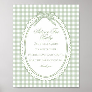Poster Conseils pour un Nœud Coquette en Gingham Vert pou