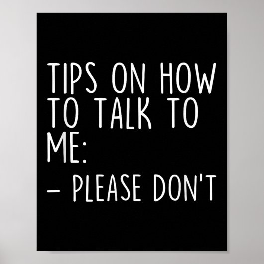 Poster Conseils Sur Comment Me Parler S'Il Vous Plaît Ne (Devant)