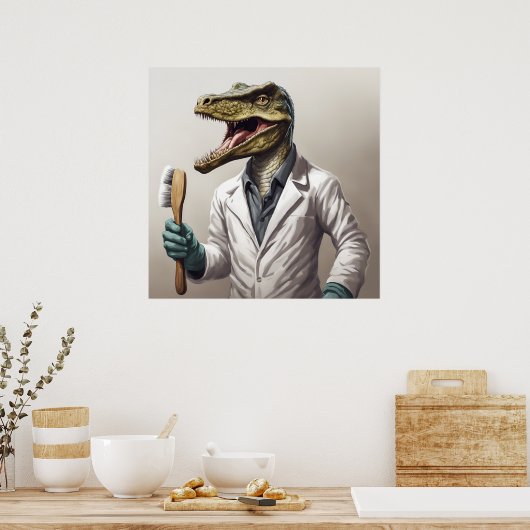 Poster Conservasaurus Dinosaure Art Imprimer (Cuisine)