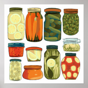 Poster Conservation de cornichons dans le garde-manger