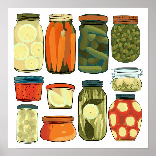 Poster Conservation de cornichons dans le garde-manger (Devant)