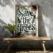 Poster Conservation de l'Art du Feuillage Vert des Arbres