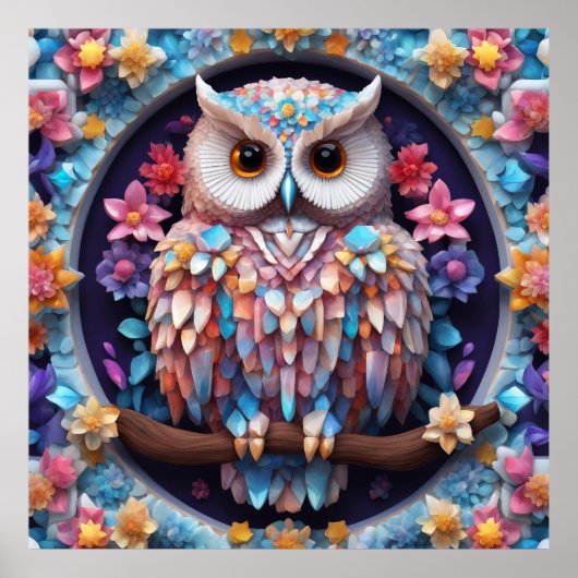 Poster Conserver Crystal Owl Conception ou conception de (Devant)