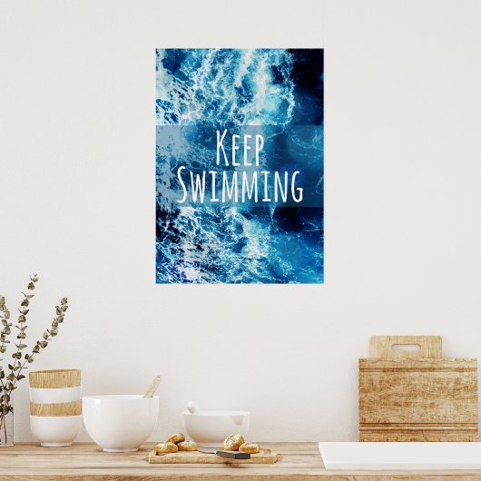 Poster Conserver la nage Ocean Motivation (Cuisine)