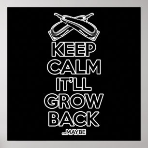 Poster Conserver le calme : Barber Shop Humour