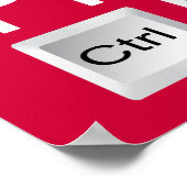 Poster Conserver le calme Contrôle de la presse drôle Tec (Coin)