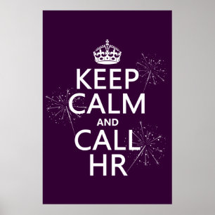 Poster Conserver le calme et appeler HR (n'importe quelle
