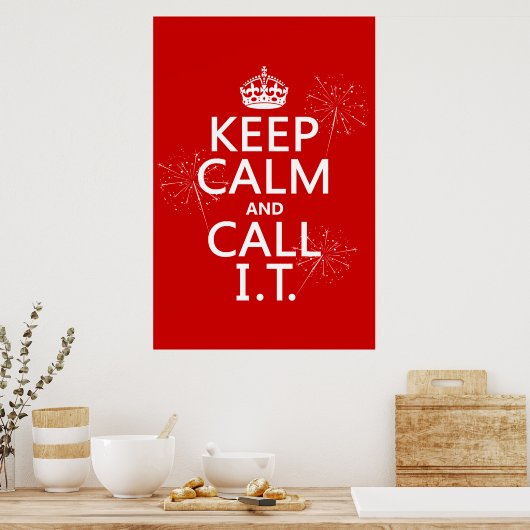 Poster Conserver le calme et appeler l'informatique (n'im (Cuisine)