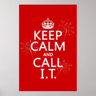 Poster Conserver le calme et appeler l'informatique (n'im