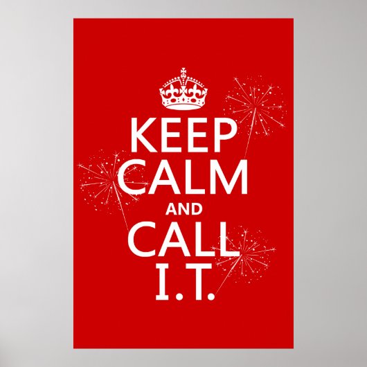 Poster Conserver le calme et appeler l'informatique (n'im (Devant)