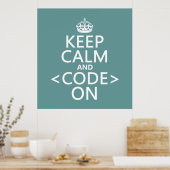 Poster Conserver le calme et<Code>allumé - toutes les cou (Cuisine)